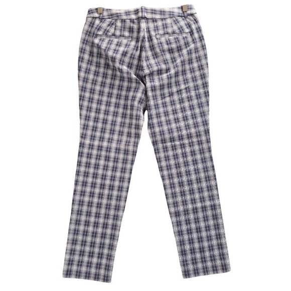 Banana Republic Sloan Curvy Fit Plaid Pants Blue White Size 8 534891-00-1 NWT - Picture 2 of 11
